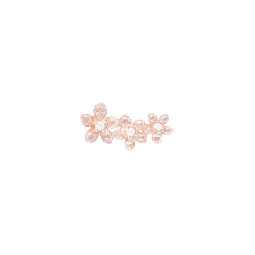 Gaia Threadless End with CZ Threadless Ends Buddha Jewelry Rose Gold