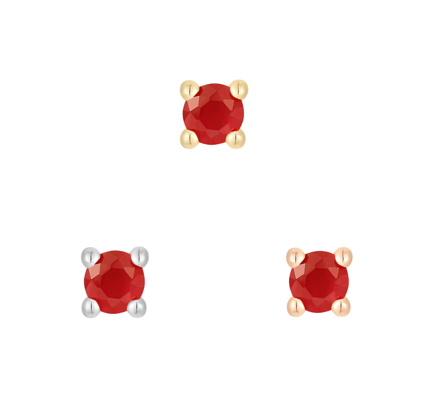 Prong Gem Threadless End with Garnet Threadless Ends Buddha Jewelry