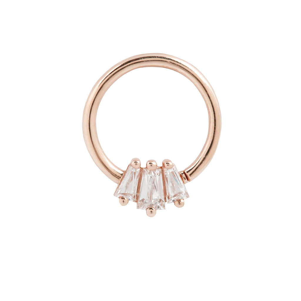 Gemma Trios Seam Ring with CZ Seam Rings Buddha Jewelry 14k Rose Gold