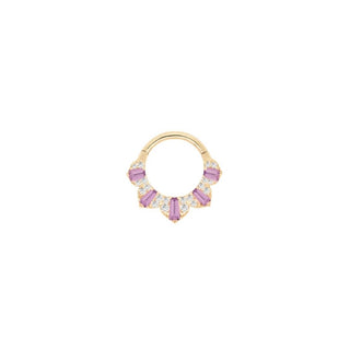 Gilty Pleasure - Amethyst + Diamond - Clicker Clickers Buddha Jewelry Yellow Gold 16g 5/16"