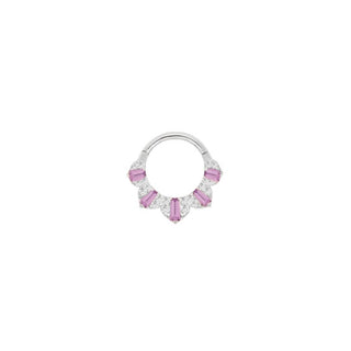 Gilty Pleasure - Amethyst + Diamond - Clicker Clickers Buddha Jewelry White Gold 16g 5/16"