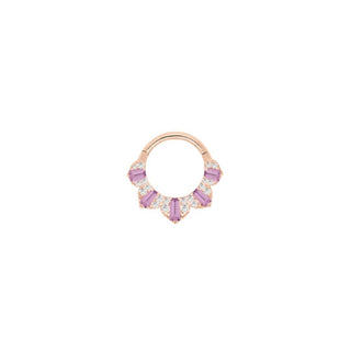 Gilty Pleasure - Amethyst + Diamond - Clicker Clickers Buddha Jewelry Rose Gold 16g 5/16"
