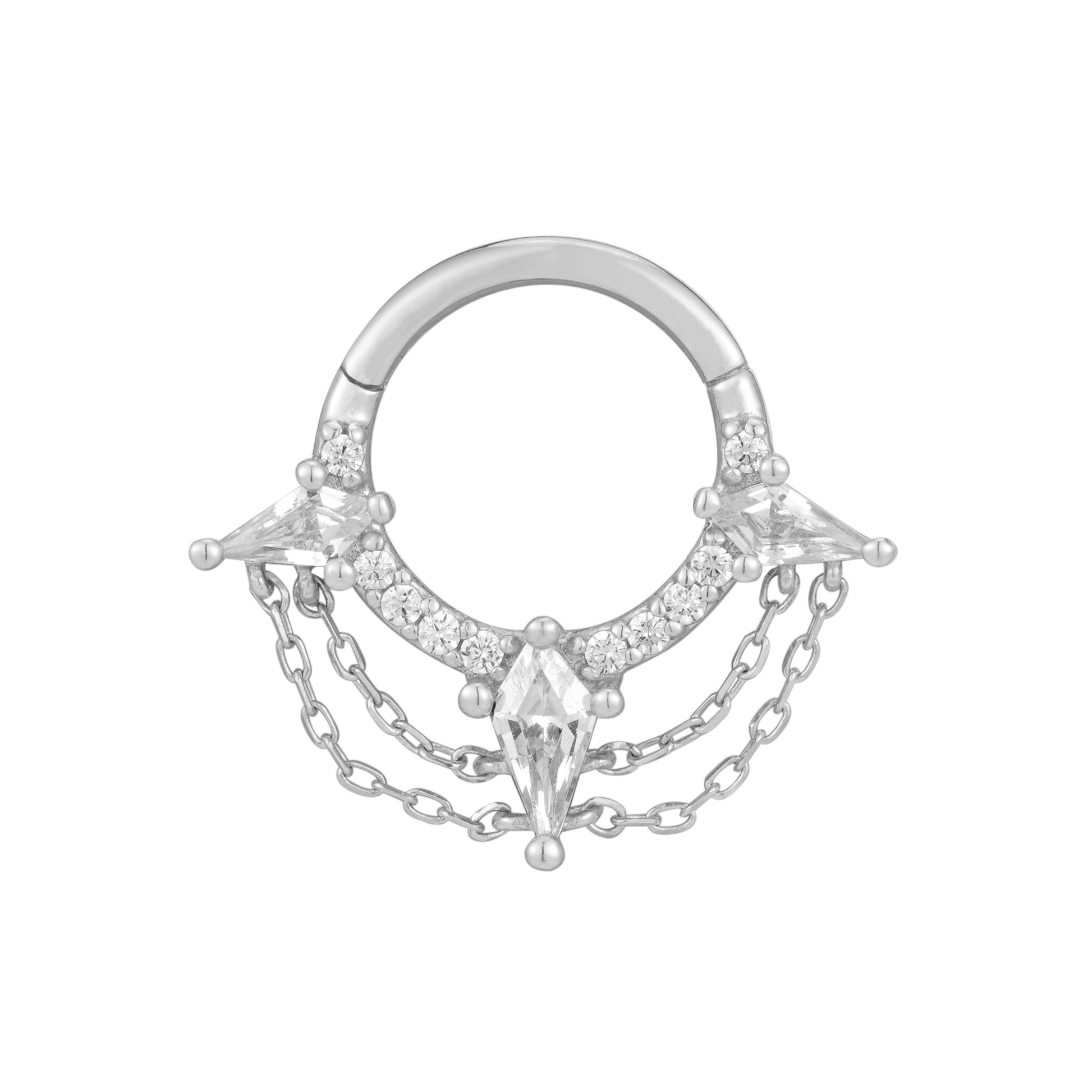 Good Times Clicker with CZ Clickers Buddha Jewelry 14k White Gold