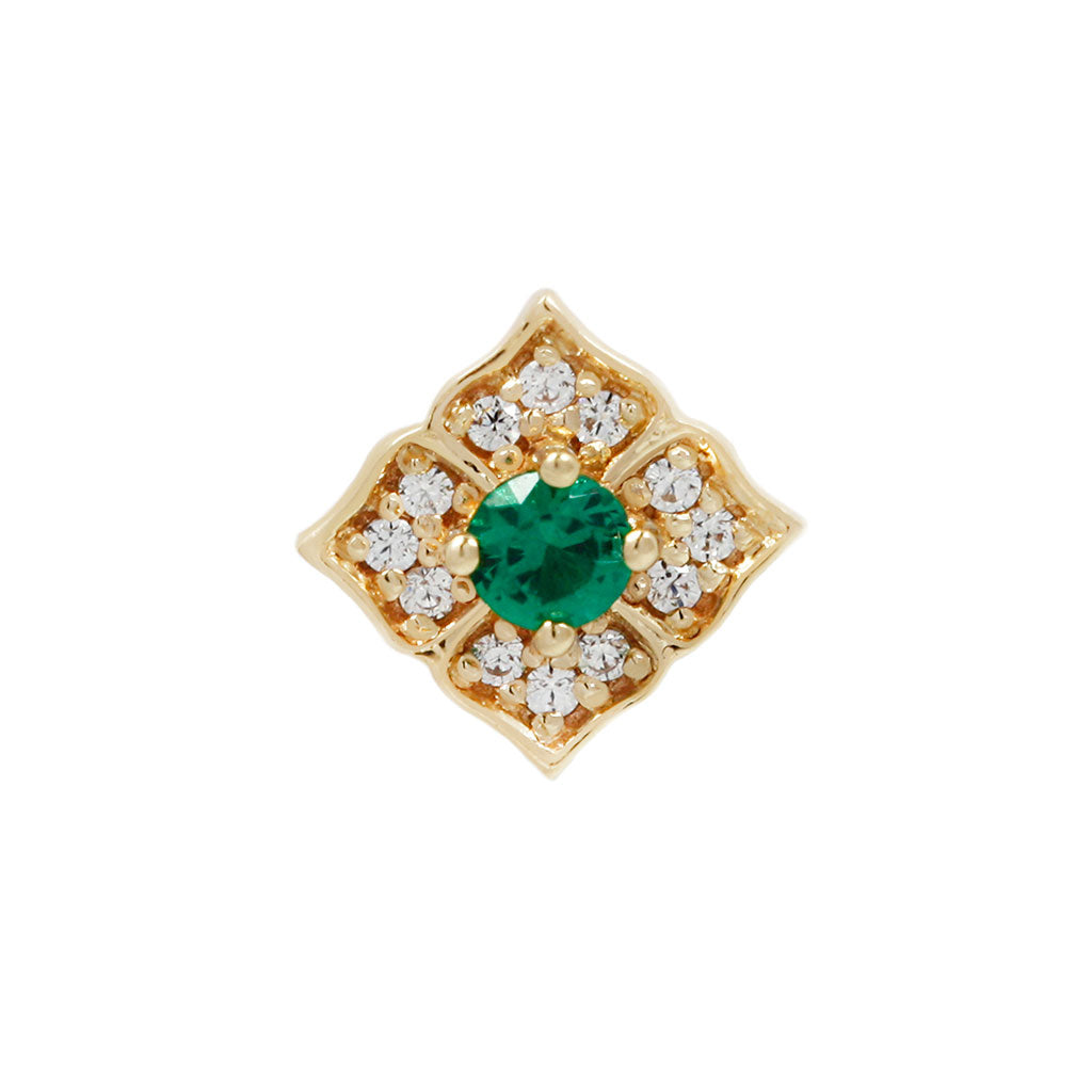 Grace Threadless End with Green Spinel Threadless Ends Buddha Jewelry 14k Yellow Gold