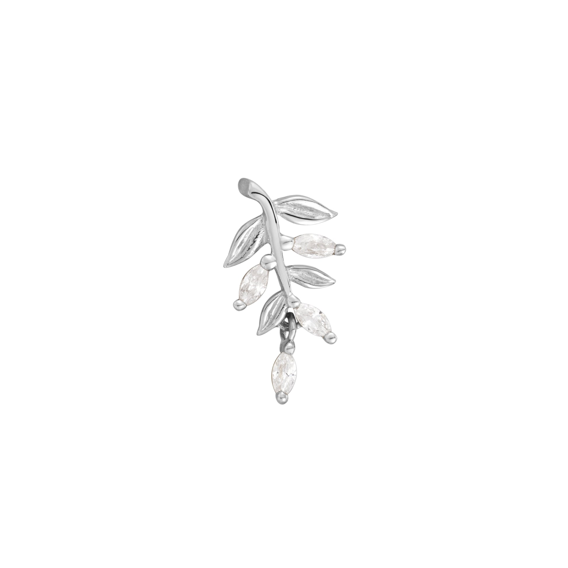 Growth Threadless End with CZ Threadless Ends Buddha Jewelry 14k White Gold