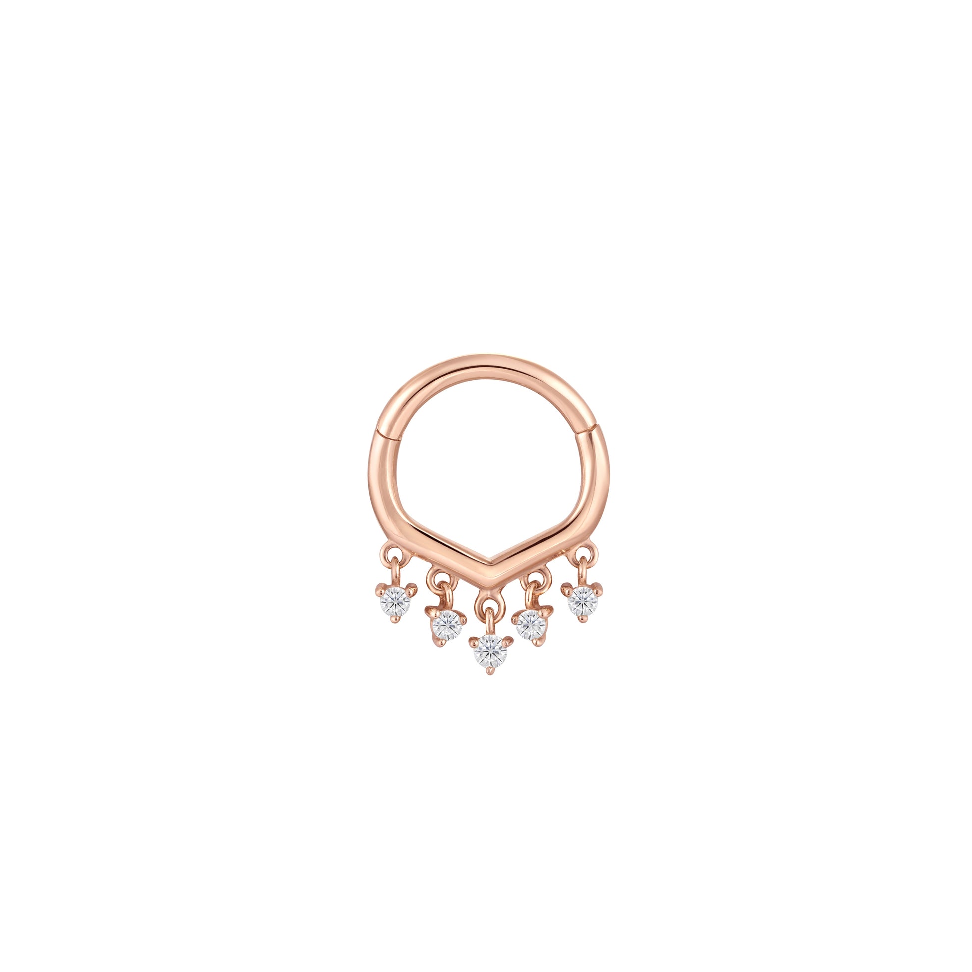 Guestlist Clicker with CZ Clickers Buddha Jewelry 14k Rose Gold