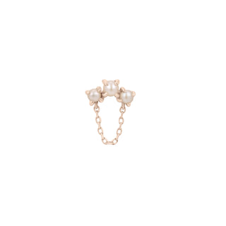 Halston Pearl + Chain - Threadless End Threadless Ends Buddha Jewelry Rose Gold  