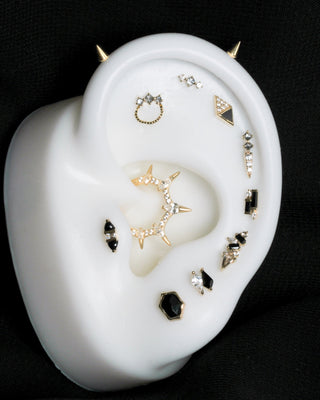 Perspective Threadless End with Black Spinel Threadless Ends Buddha Jewelry