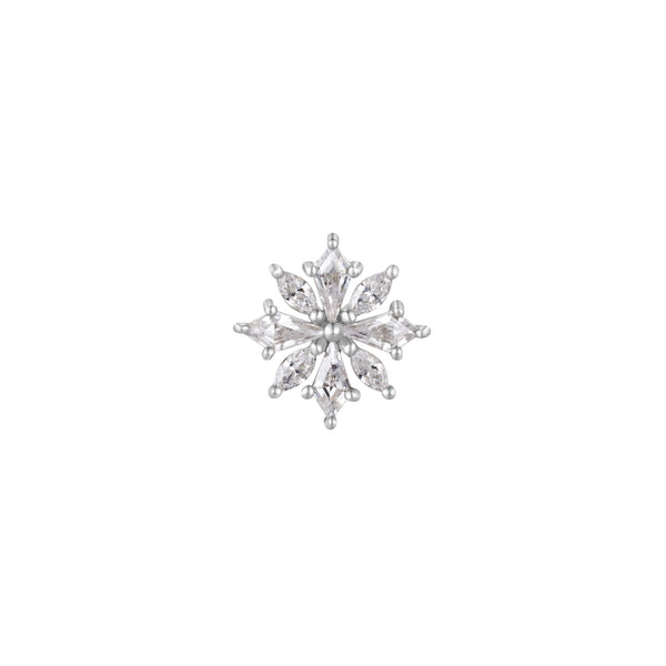 Hauteness Threadless End with CZ Threadless Ends Buddha Jewelry 14k White Gold