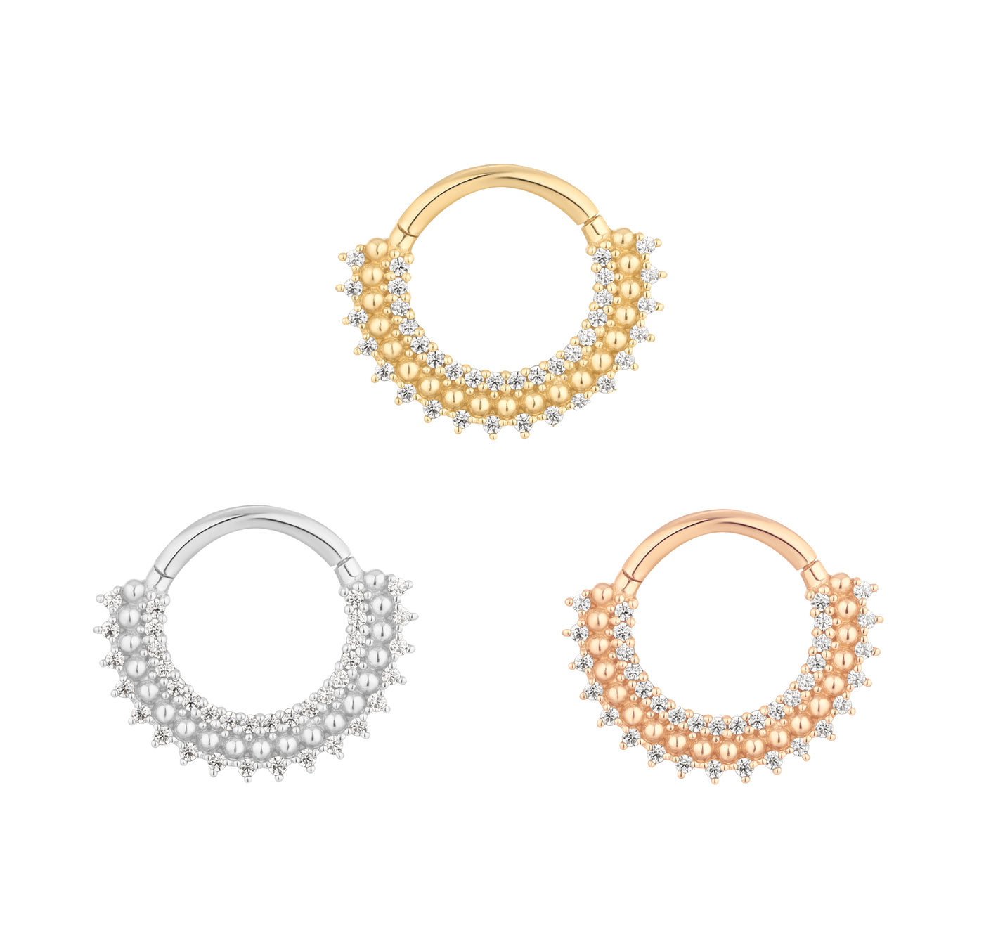 Heart of Gold Clicker with CZ Clickers Buddha Jewelry