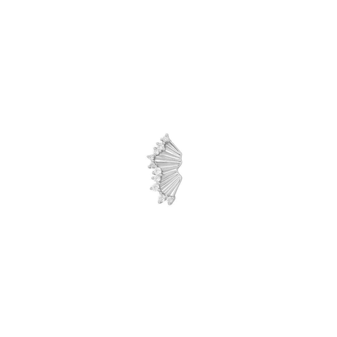 Risk Taker Threadless End with CZ Threadless Ends Buddha Jewelry 14k White Gold Left