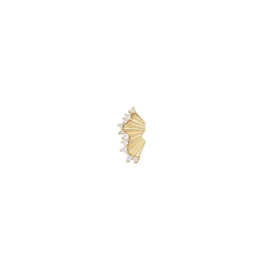 Risk Taker Threadless End with CZ Threadless Ends Buddha Jewelry 14k Yellow Gold Left