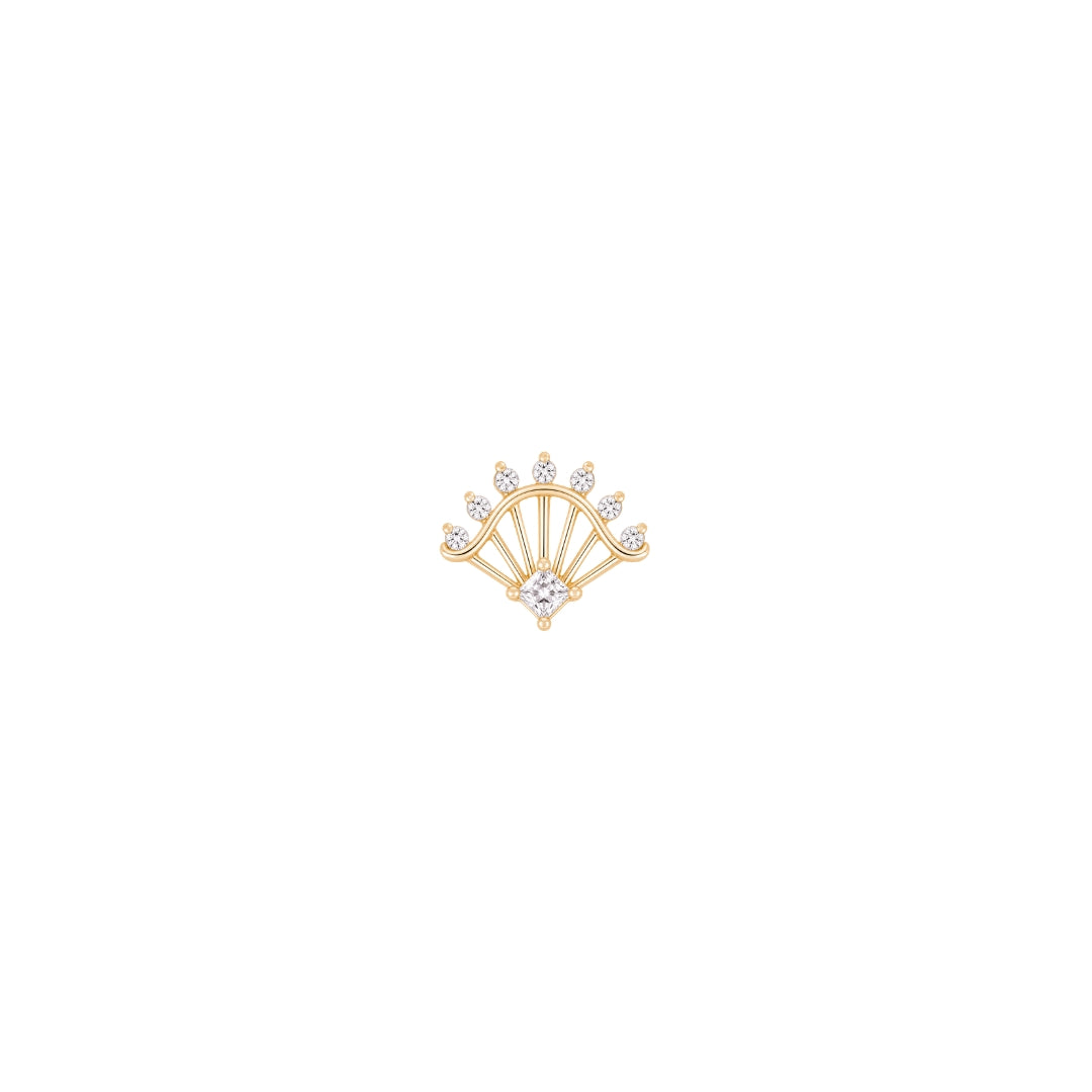Riviera Threadless End with CZ Threadless Ends Buddha Jewelry 14k Yellow Gold