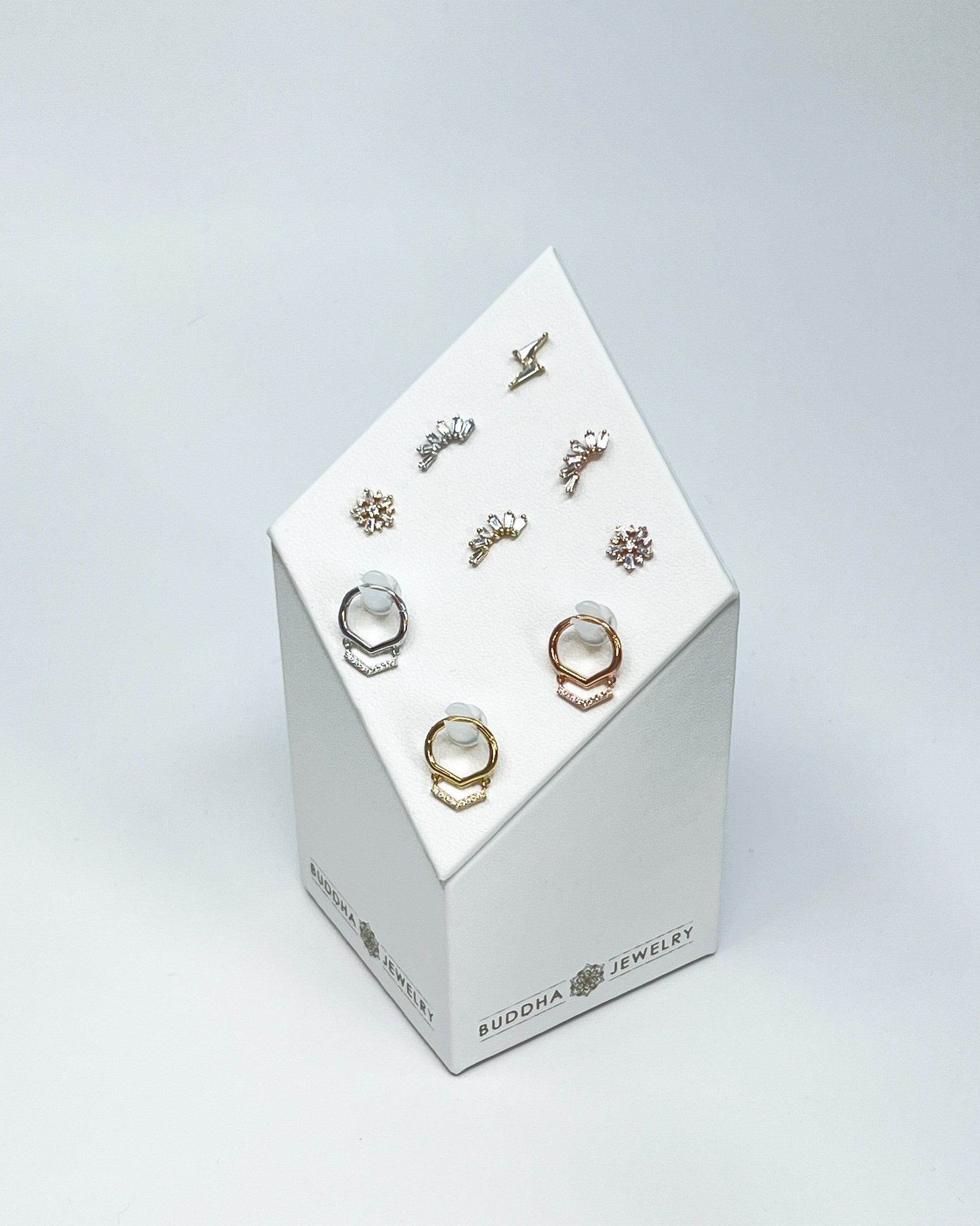 Threadless End & Clicker Combination Display Displays Buddha Jewelry 6 + 3 Medium Original
