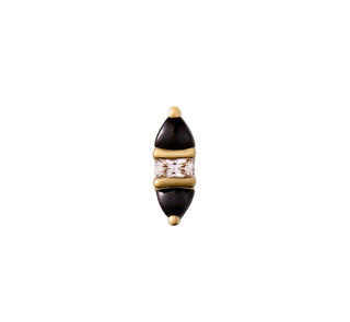 Innuendo Threadless End with Black Spinel Threadless Ends Buddha Jewelry Yellow Gold
