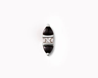 Innuendo Threadless End with Black Spinel Threadless Ends Buddha Jewelry White Gold