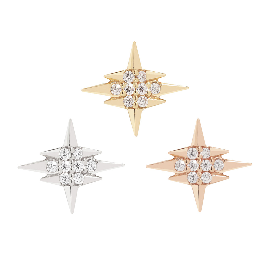 Intergalactic Threadless End with CZ Threadless Ends Buddha Jewelry