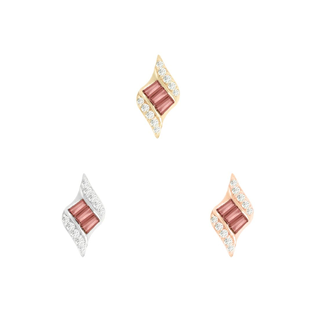 Intrigue Threadless End with Garnet Threadless Ends Buddha Jewelry