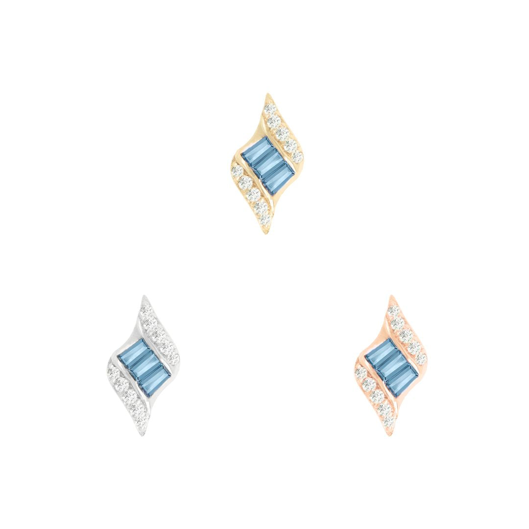 Intrigue Threadless End with London Blue Topaz Threadless Ends Buddha Jewelry