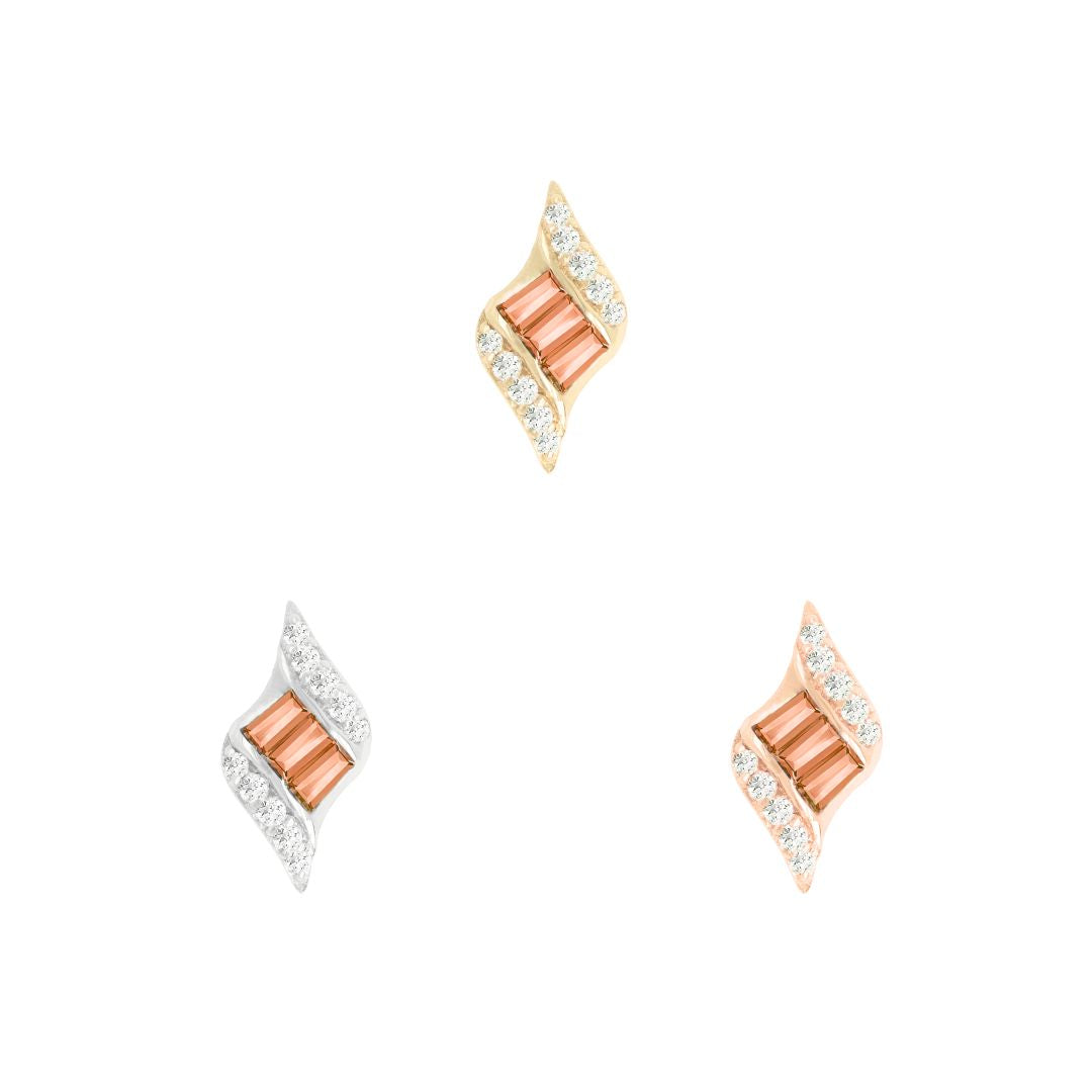 Intrigue Threadless End with Orange Garnet Threadless Ends Buddha Jewelry