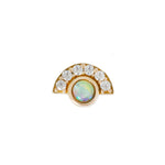 Kahlo Threadless End with Opal + CZ Threadless Ends Buddha Jewelry 14k Yellow Gold
