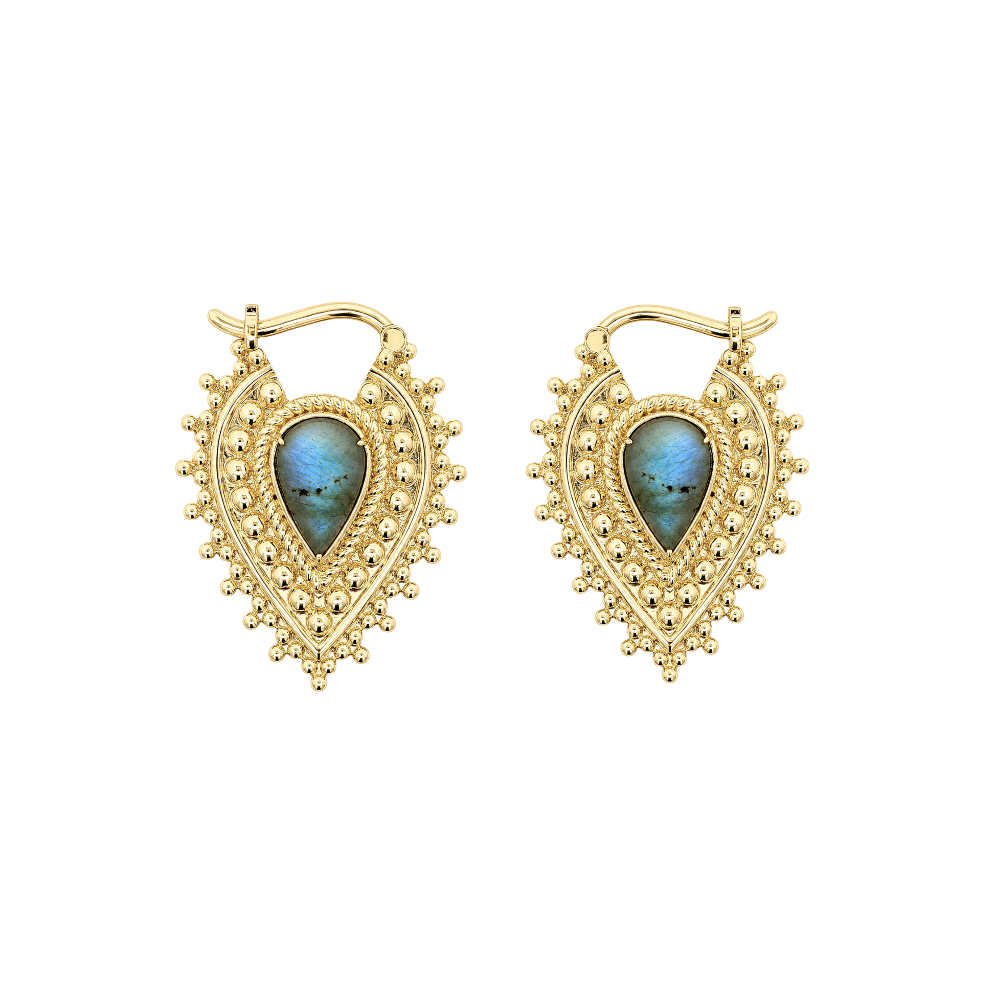 Nostalgia Gold Plated Weights with Labradorite Weights Buddha Jewelry