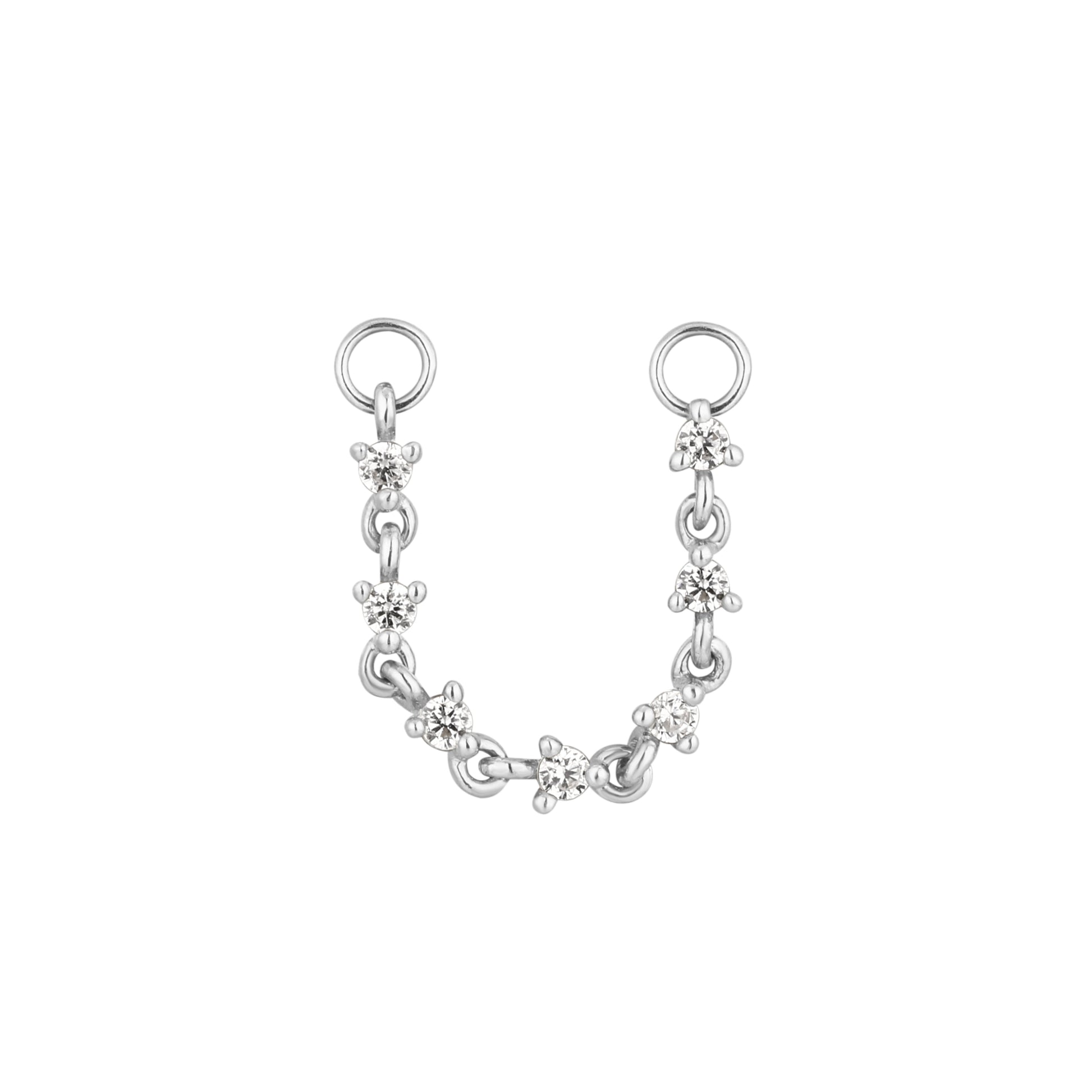 Languid Chain with CZ Chains Buddha Jewelry 14k White Gold