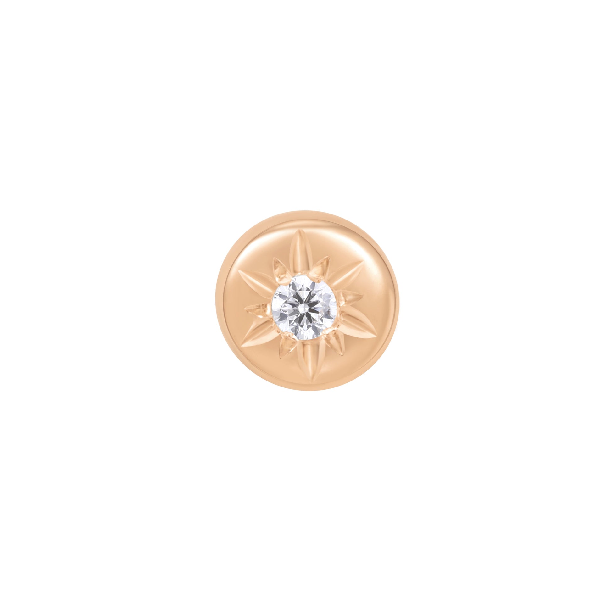 Lark Threadless End with CZ Threadless Ends Buddha Jewelry 14k Rose Gold