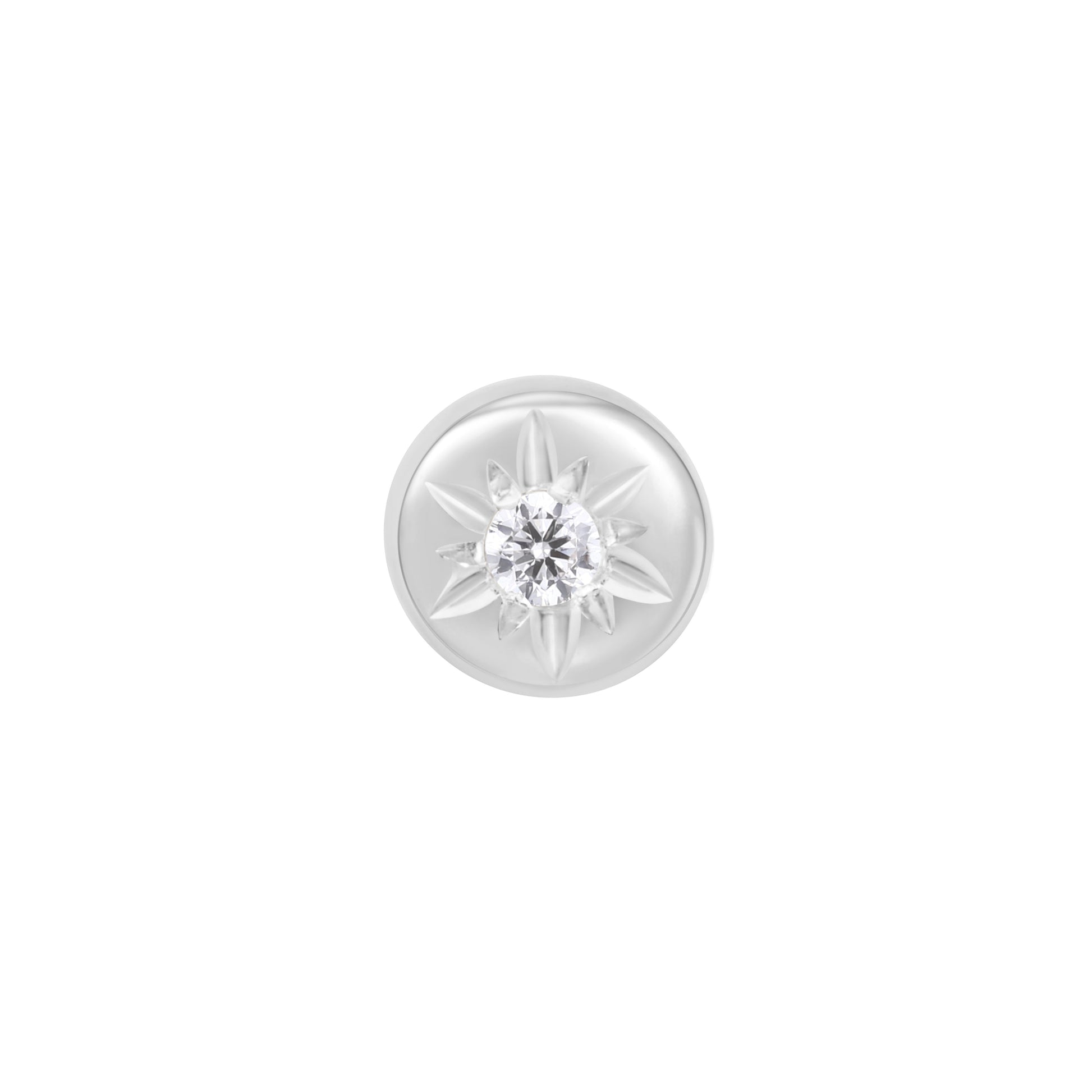 Lark Threadless End with CZ Threadless Ends Buddha Jewelry 14k White Gold