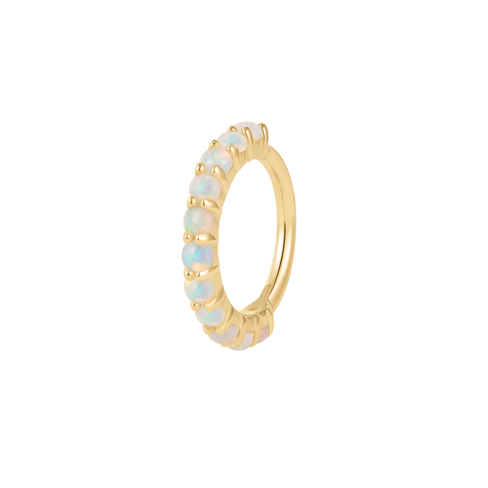 Lillia Clicker with Opal Clickers Buddha Jewelry 14k Yellow Gold 16g 1/4" (6.5mm)