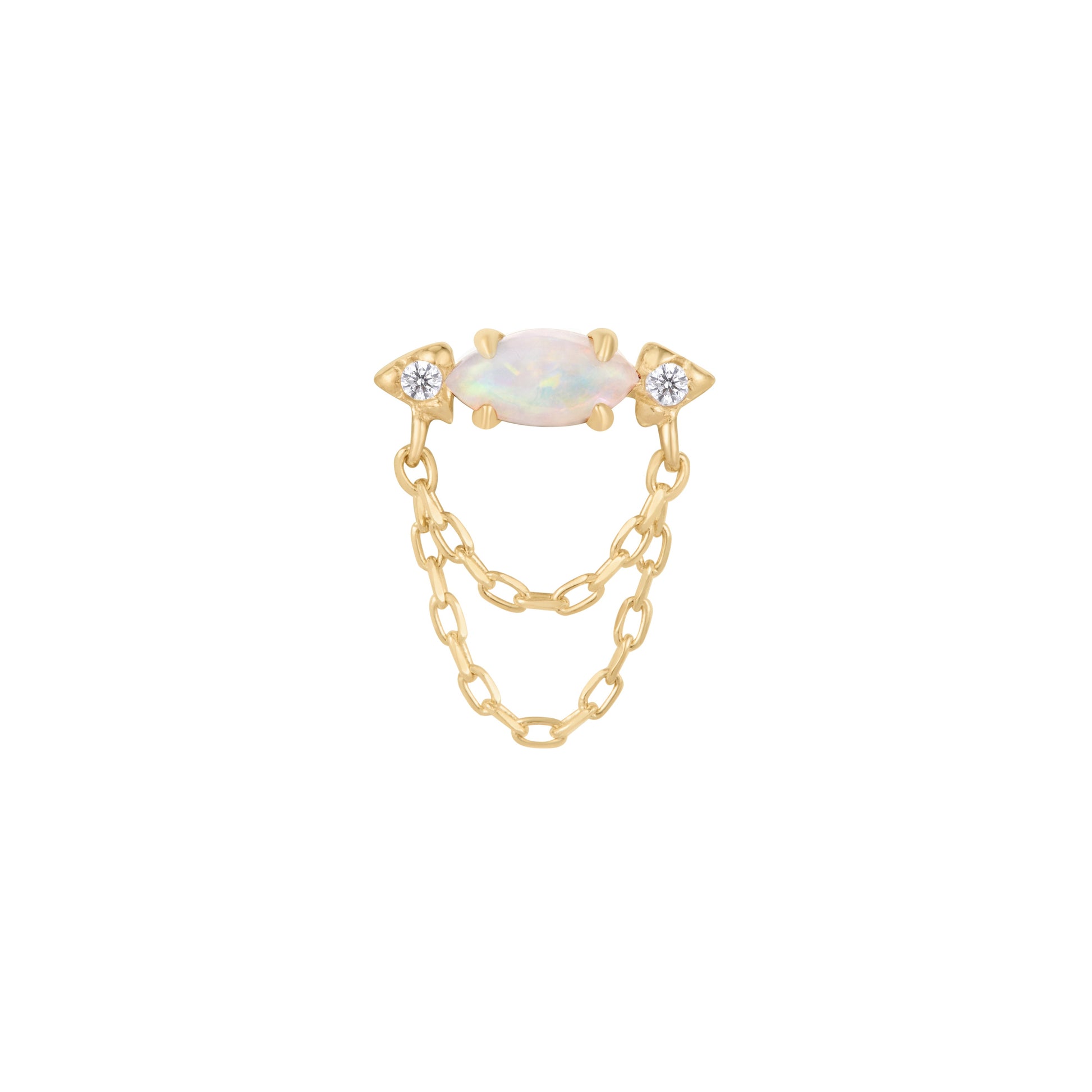 Limitless Threadless End with Opal Threadless Ends Buddha Jewelry 14k Yellow Gold