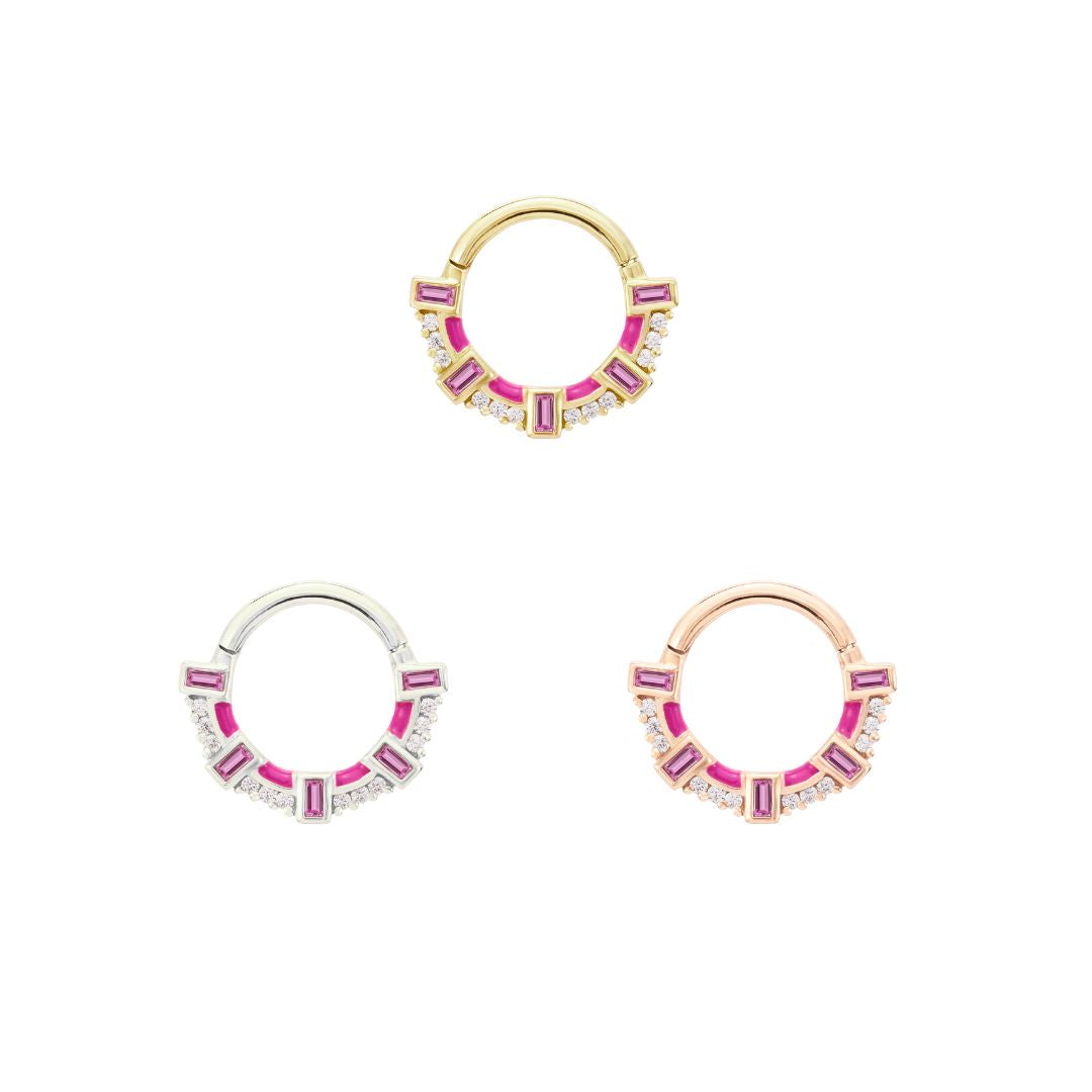 Lola Clicker with Pink Sapphire + Enamel Clickers Buddha Jewelry