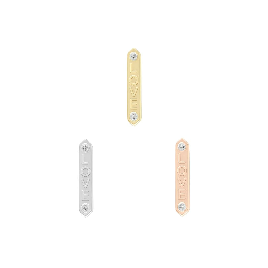 LOVE Threadless End with Diamond Threadless Ends Buddha Jewelry