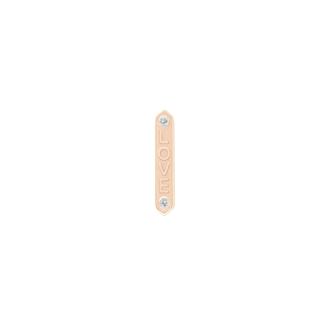 LOVE Threadless End with Diamond Threadless Ends Buddha Jewelry 14k Rose Gold