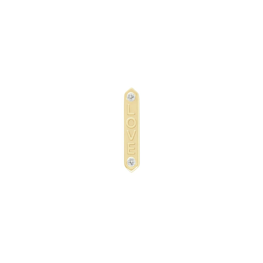 LOVE Threadless End with Diamond Threadless Ends Buddha Jewelry 14k Yellow Gold