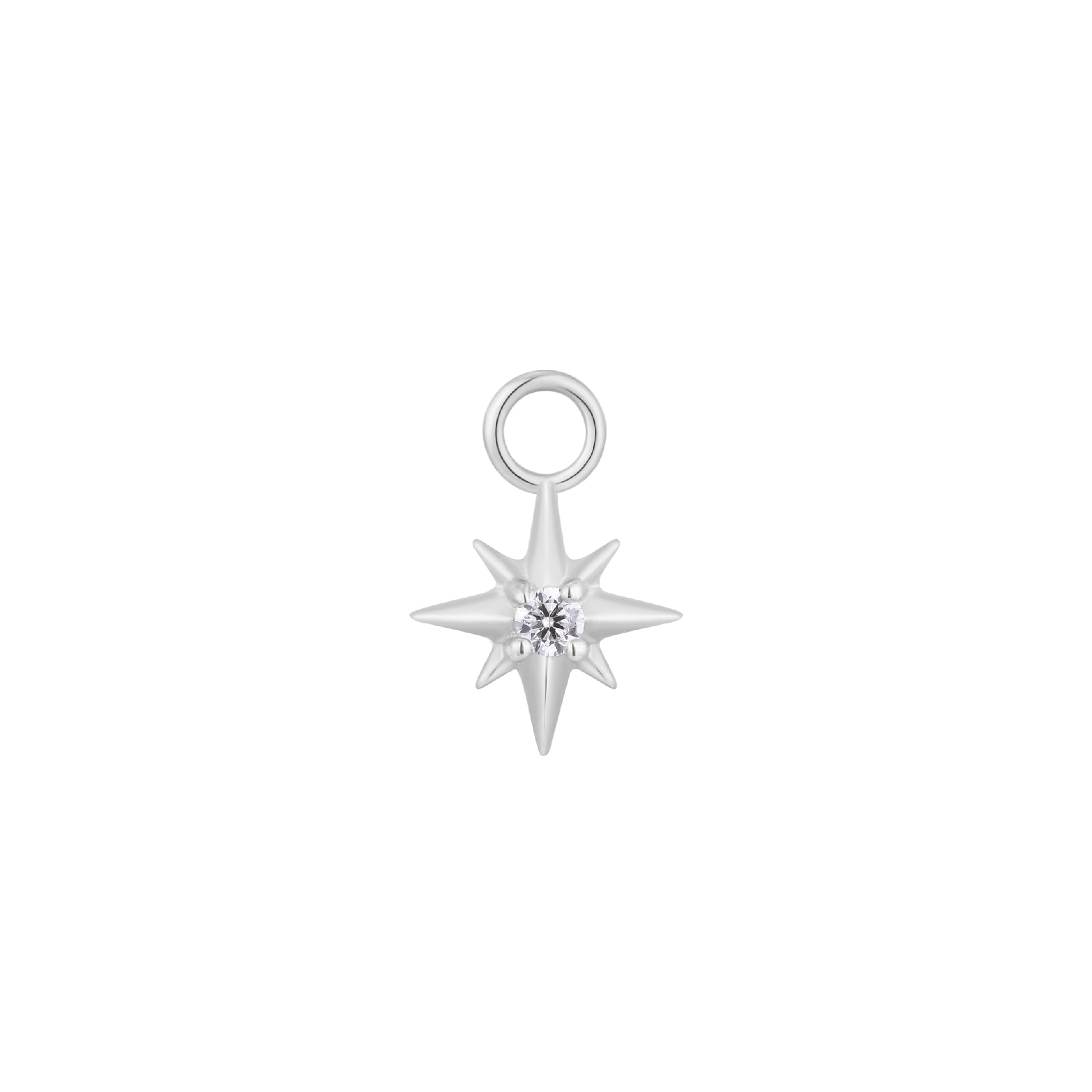 Luminary Charm with CZ Charms Buddha Jewelry 14k White Gold