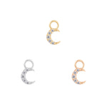 Lunette Charm with CZ Charms Buddha Jewelry