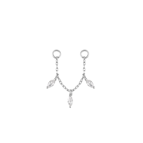 Lyric Chain with CZ Chains Buddha Jewelry 14k White Gold