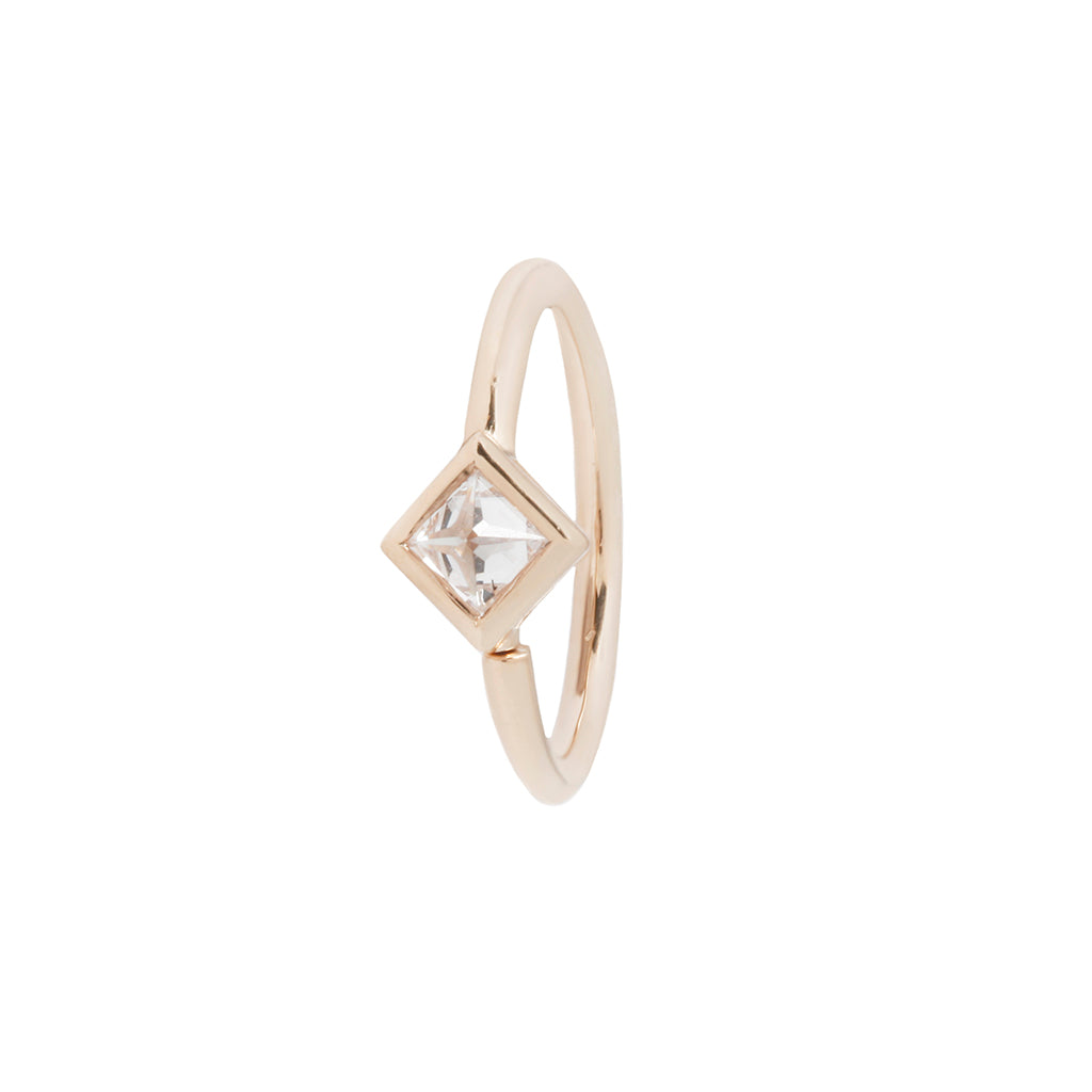 Mae Seam Ring with Reverse Set CZ Seam Rings Buddha Jewelry 14k Rose Gold