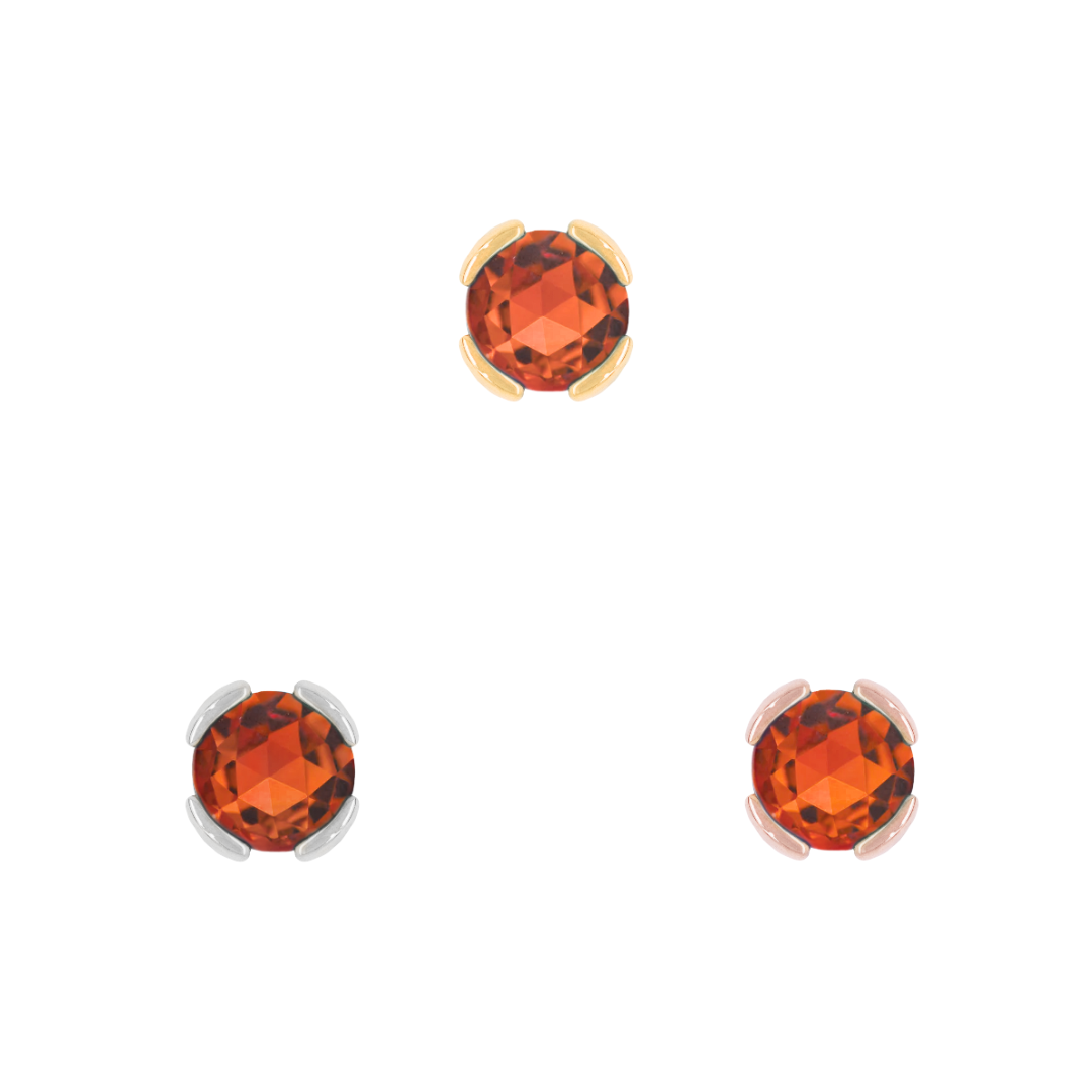 Peekaboo Threadless End with Orange Garnet Threadless Ends Buddha Jewelry