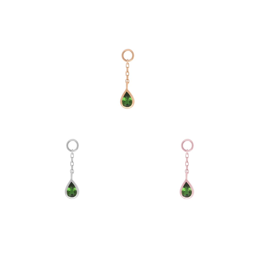 Concorde Charm + Chain with Green Tourmaline Charms Buddha Jewelry