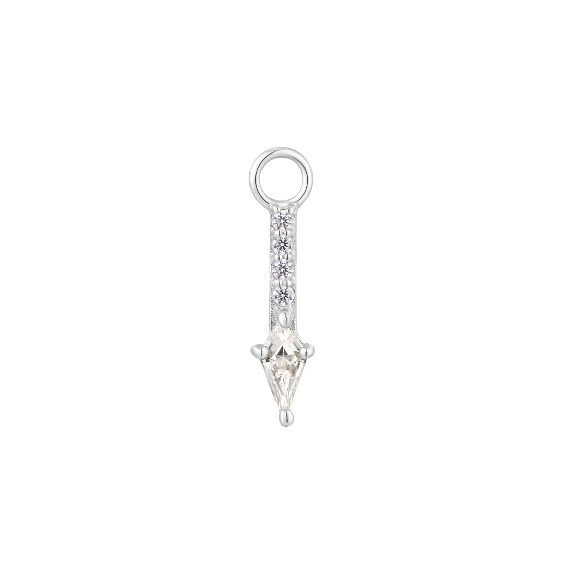 Mercer Charm with CZ Charms Buddha Jewelry 14k White Gold