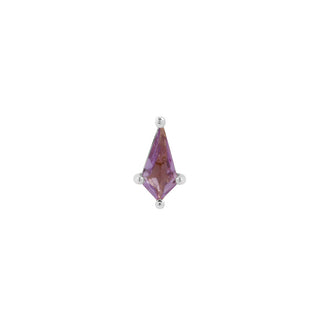 Mini Soho - Kite Cut Amethyst - Threadless End Threadless Ends Buddha Jewelry White Gold  