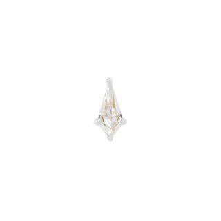 Mini Soho - Kite Cut CZ - Threadless End Threadless Ends Buddha Jewelry White Gold  