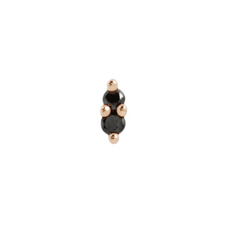 Mishka 2 - Black Diamond - Threadless End Threadless Ends Buddha Jewelry Rose Gold  