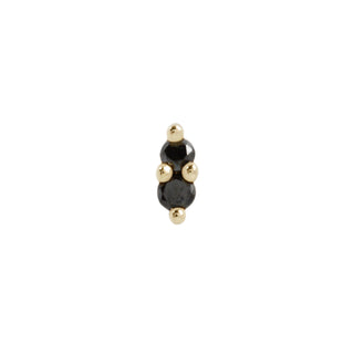 Mishka 2 - Black Diamond - Threadless End Threadless Ends Buddha Jewelry Yellow Gold  