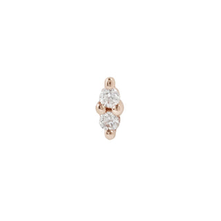 Mishka 2 - Genuine Diamond - Threadless End Threadless Ends Buddha Jewelry Rose Gold  