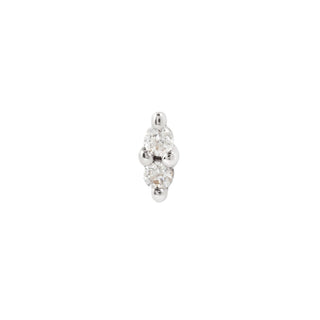Mishka 2 - Genuine Diamond - Threadless End Threadless Ends Buddha Jewelry White Gold  