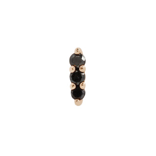 Mishka 3 - Black Diamond - Threadless End Threadless Ends Buddha Jewelry Rose Gold  