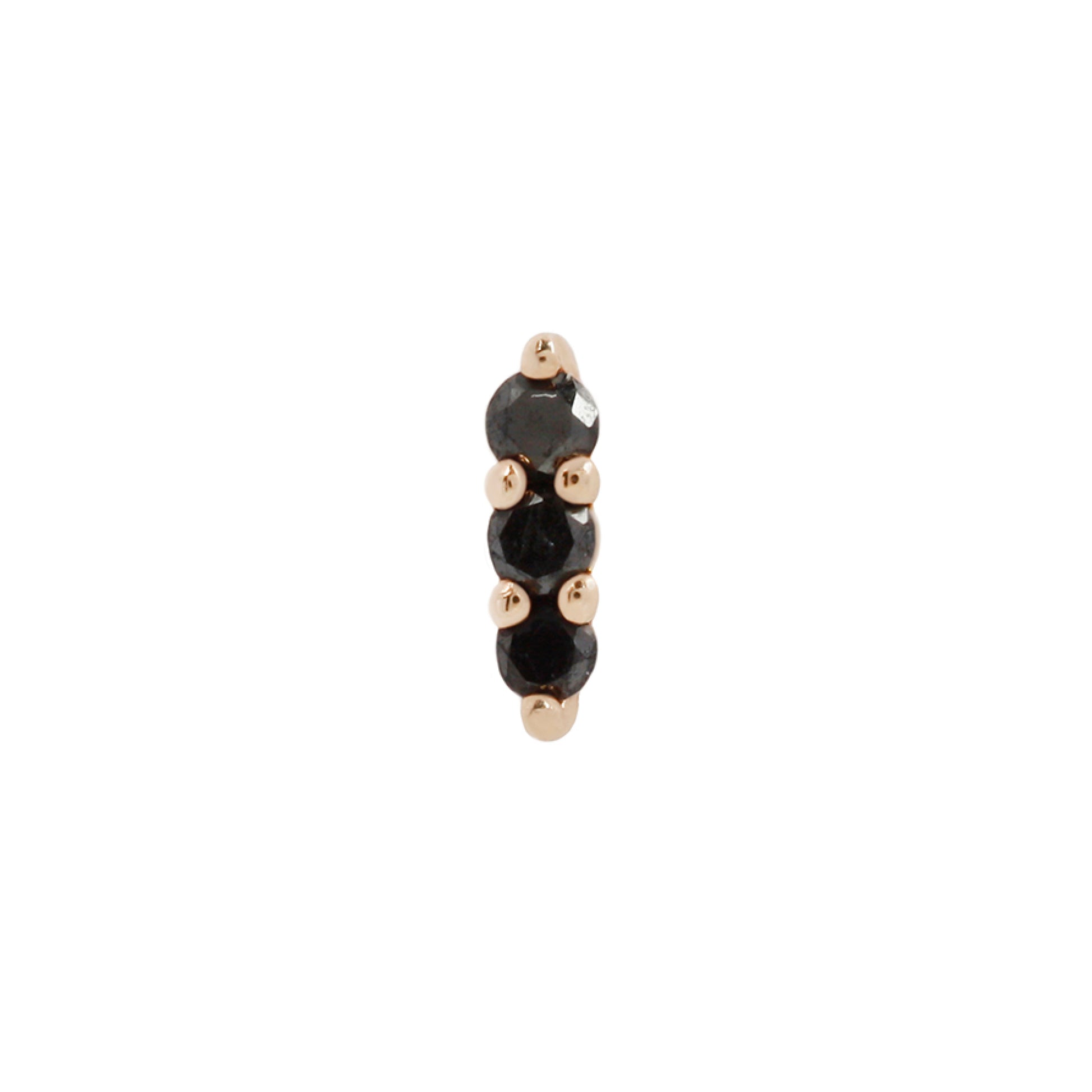 Mishka 3 Threadless End with Black Diamond Threadless Ends Buddha Jewelry 14k Rose Gold